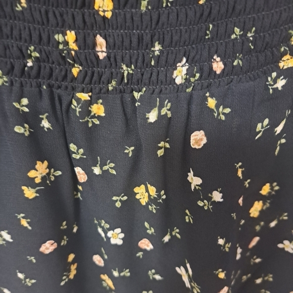 Reformation Venezia smocked bambina mini dress black floral print Small NWOT - Picture 7 of 7